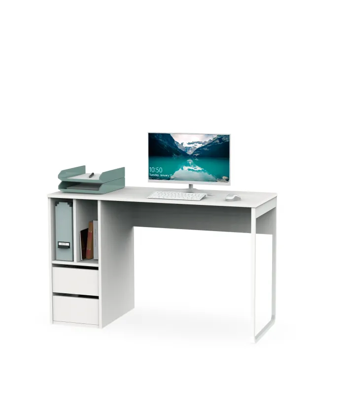 Mesa escritorio Nolita blanco, 74x120x55 cm