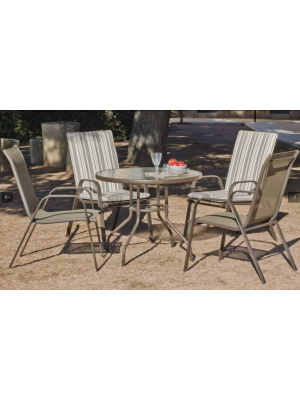 copy of Table set + 4 armchairs Macau-150/4 steel.