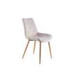 Pack de 4 sillas para cocina o comedor Marlene tapizado textil beige/roble, 85 cm(alto)53 cm(ancho)61 cm(largo)