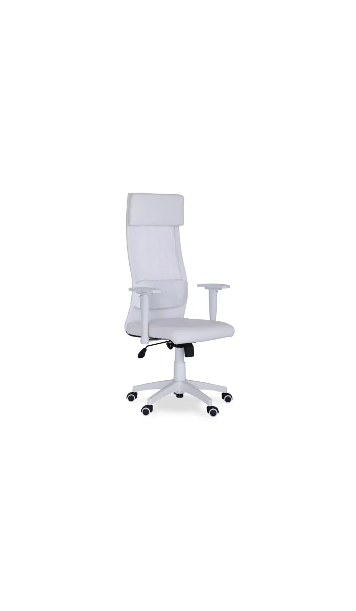Sillón Airflow blanco regulable en altura, ergonomía y confort.