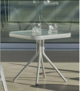Side table for garden terrace steel Seul-45 silver.