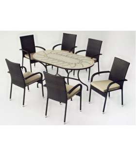 Hva Conjuntos mesas y sillas-sillones Conjunto de mesa+6