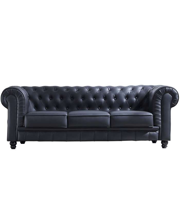 Adec Sofas Sofá 3 plazas Chesterfield en tela Velvet o semil