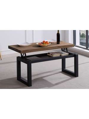 Mesa centro elevable Loft roble americano, moderna y funcional