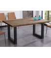 Table de salle à manger fixe Loft Oak Chêne américain/noir 160 cm(L)100 cm(P) 75 cm(H)