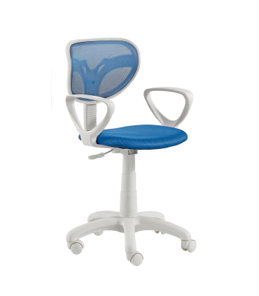 Cadeira de escritório giratória Toque em fúcsia e altura azul