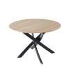 Mesa de café Zen redonda fixa carvalho/preto 75 cm(altura)100 cm(largura)100 cm(comprimento)