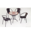 copy of Set terrace garden table + 2 armchairs steel Brazil-60.