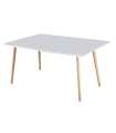 Table rectangulaire extensible Nordika finition blanche 76 cm(hauteur)140-180 -220 cm(largeur)90 cm(longueur)
