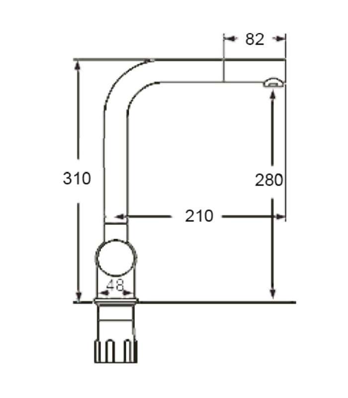 Torneira misturadora monocomando Chile em cromo 31 cm(altura)