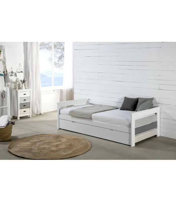 Cama nido modelo Amor en tonos grises-blanco