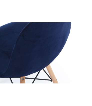 Pack de 2 sillas tapizadas en terciopelo azul Charles 45 x 48 x