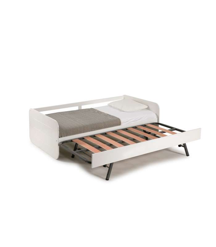 Mkric CAMA CAMA NIDO 0.90 REDONA 90X190 BLANCO C/SOMIERARRAS