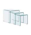 Conjunto de mesas Glass de cristal. 45 cm(alto)45 cm(ancho)45 cm(largo)