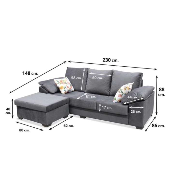 Hm-actually Chaiselongues Sofa con chaiselongue reversible