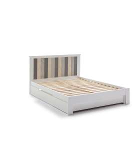 Maude 135 cama com gaveta em madeira de pinho, acabamento