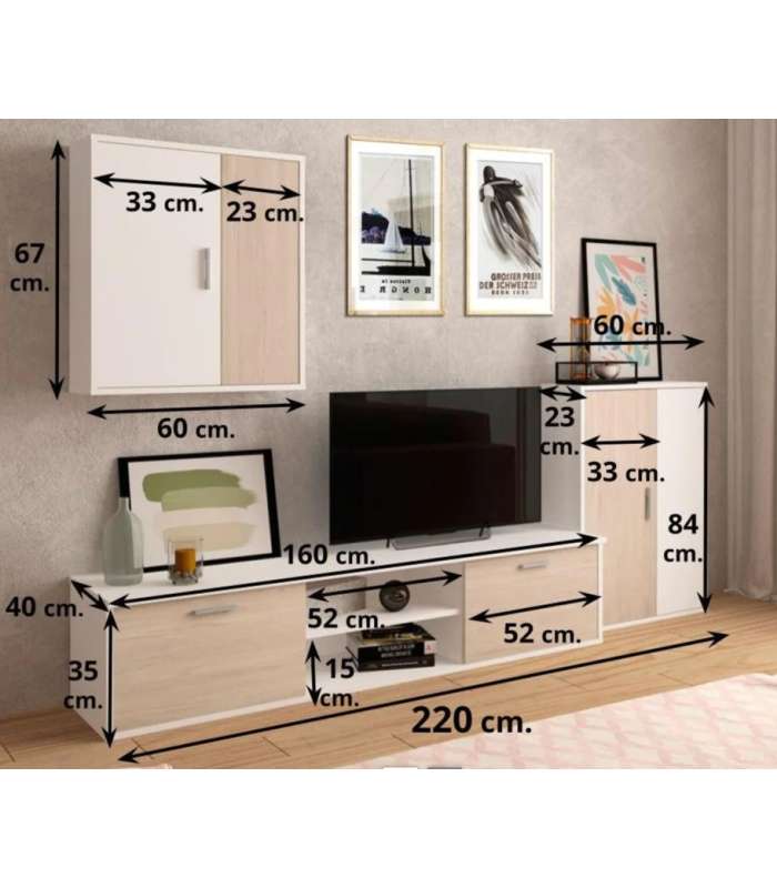 Composição da sala de estar Zeta 200 cm(altura)220