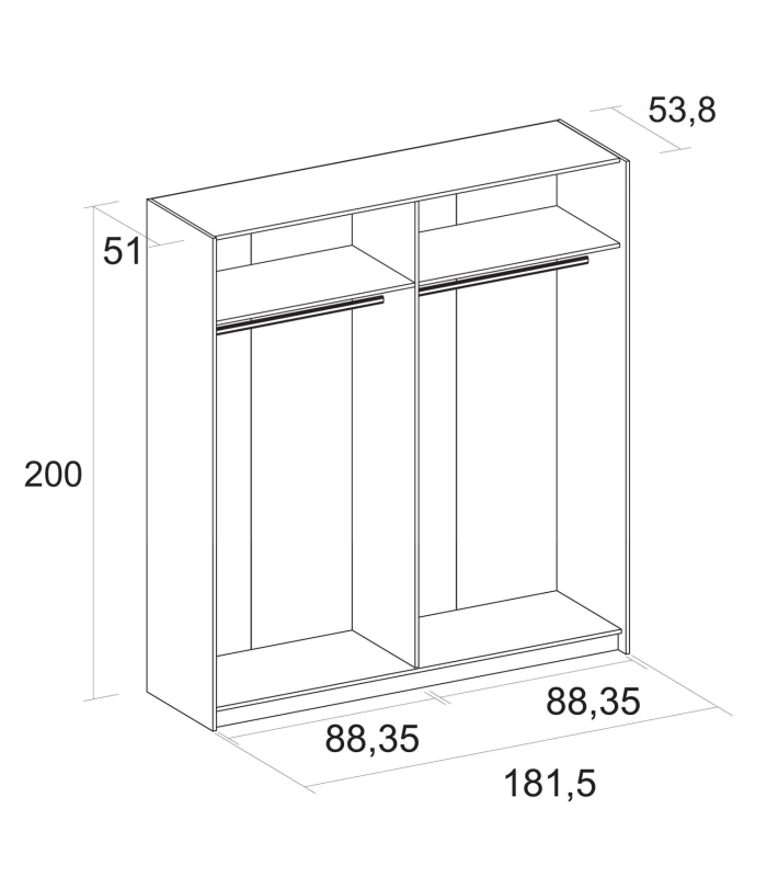 copy of Wardrobe sliding doors Plus Slide 100 cm wide