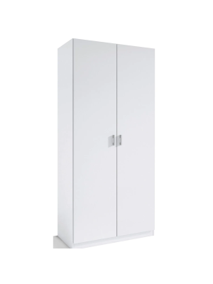 Armario 2 puertas abatibles blanco 180x80x50 cm