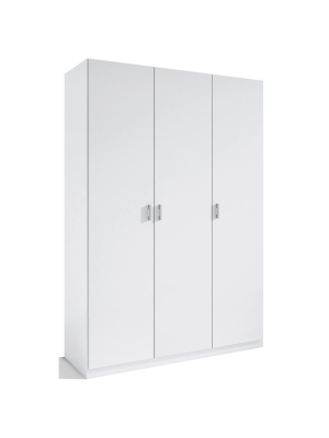 Armario blanco 3 puertas 180x120x50 cm, ideal para organizar