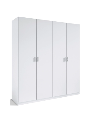 Armario 4 puertas abatibles blanco 180x160x50 cm