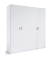 Armoire à 4 portes battantes blanche 180 cm (hauteur) 160 cm (largeur) 50 cm (profondeur)