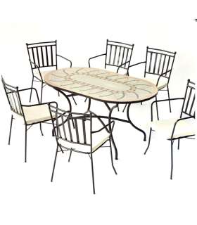 copy of Mesa ovalada terraza jardin mosaico Bora-150, 75 cm