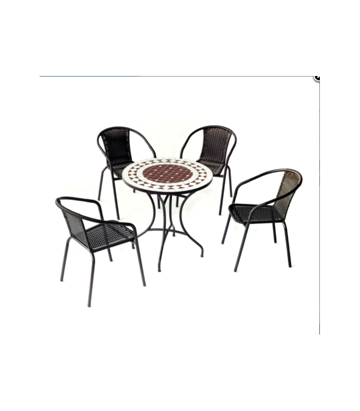 copy of Set terrace garden table + 2 armchairs steel Brazil-60.