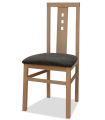 Pack de 2 cadeiras modelo Aneto, acabamento cambriano, estofos cinzentos, 97cm(altura) 45cm(largura) 46cm(comprimento)