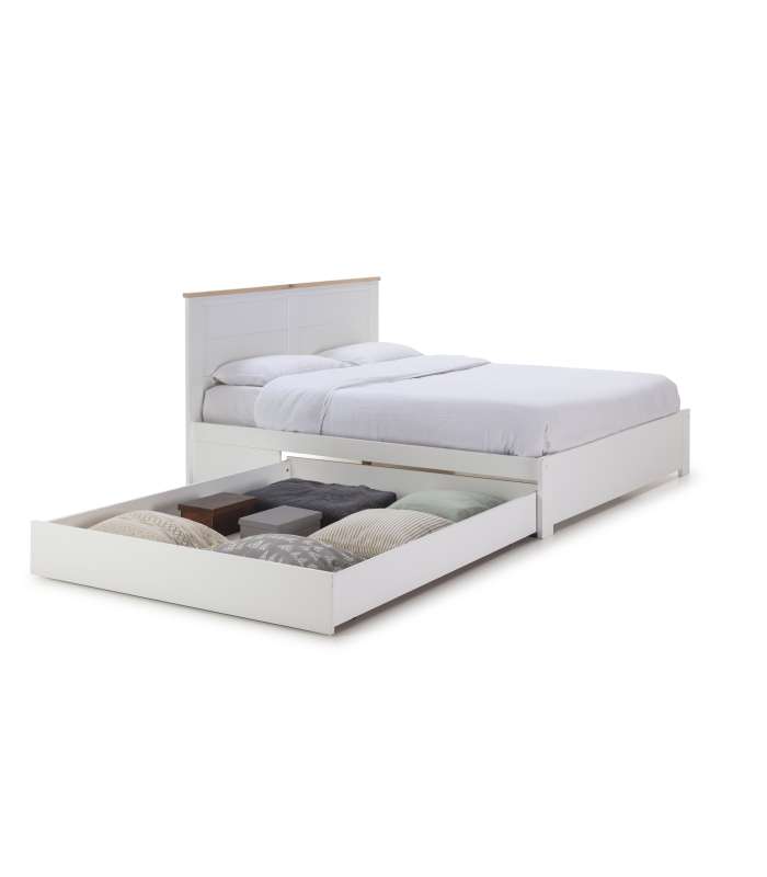 Mkric CAMA CAMA 1.60 GABI C/CAJON BLANCO LAC/CERA BL C/SOMIER