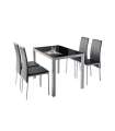 Conjunto cocina mesa Negra y 4 sillas AMELIA color negro