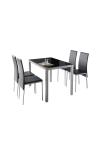 Conjunto cocina mesa Negra y 4 sillas Amelia color negro.