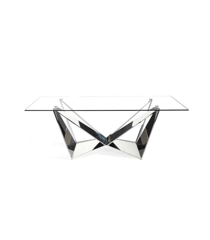 copy of Rectangular tempered glass fixed table CALAIS 200 x 100