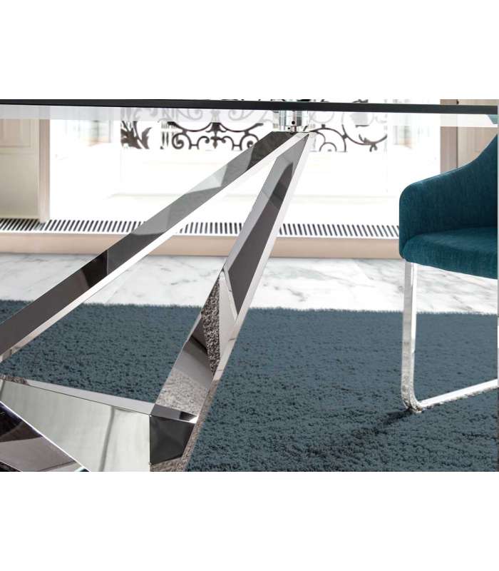 copy of Rectangular tempered glass fixed table CALAIS 200 x 100