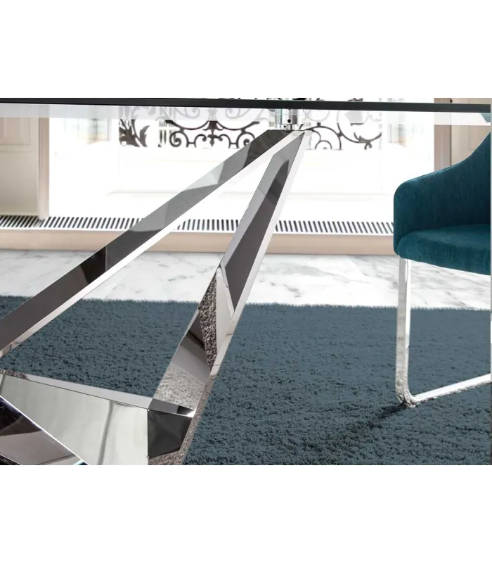 PDCOR Mesas de salon Mesa fija rectangular de vidrio templado