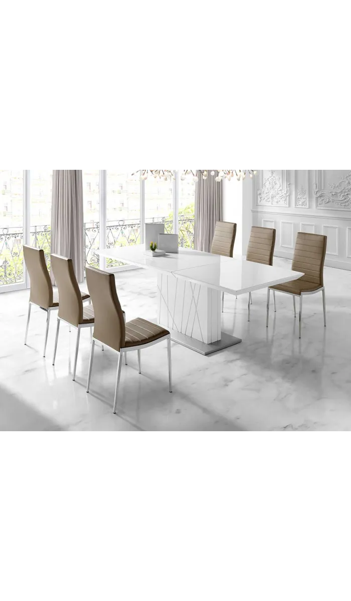 copy of Rectangular table with walnut wood finish BALI 200 x 90