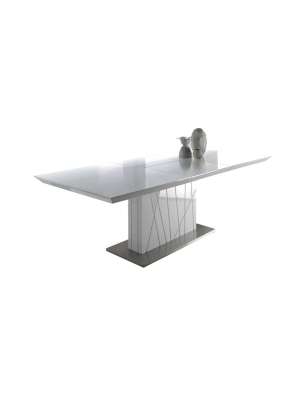Mesa extensible blanca brillo Belen 160/220 cm