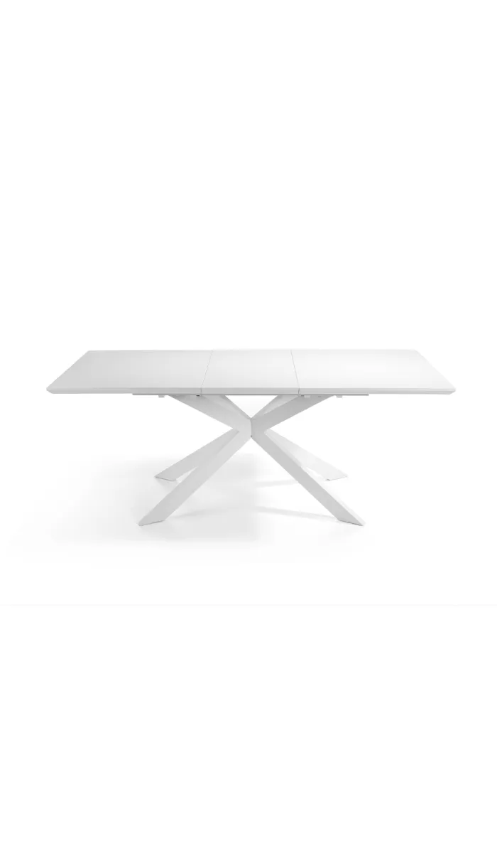 Mesa extensible blanca Brenda, 160/210 cm, diseño moderno