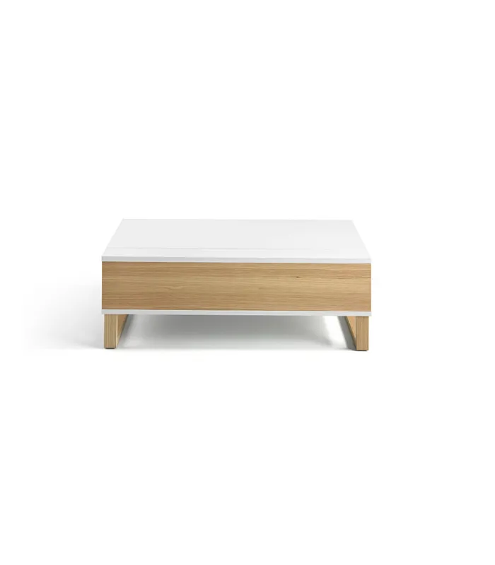 Mesa de centro elevable Eliana blanco brillo 110x60 cm
