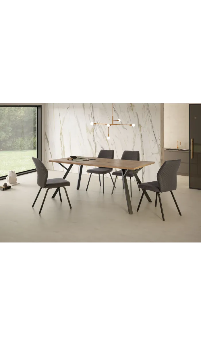 Mesa rectangular Paula, nogal sabi, 76x90x160 cm