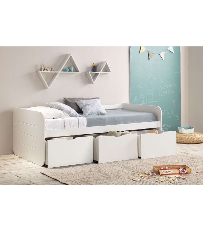 copy of Cama Trundle 90 Perle branco Comprimento: 198 cm