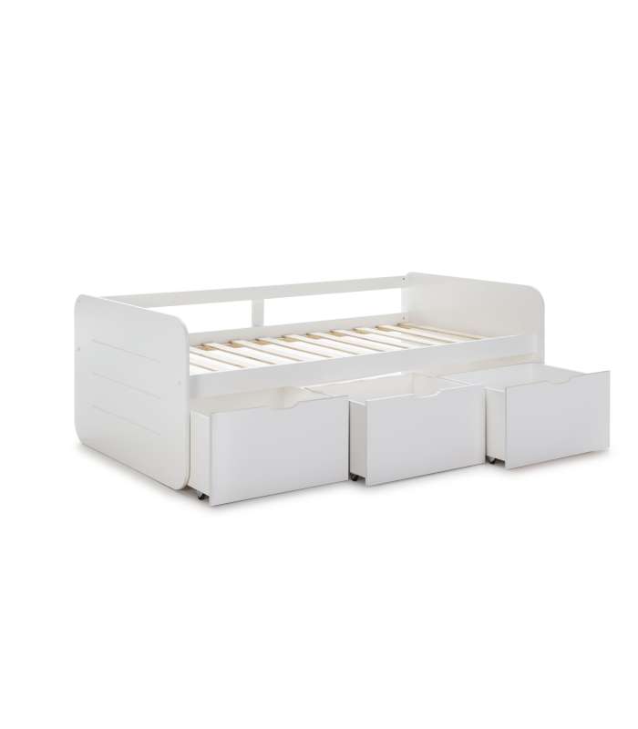 copy of Cama Trundle 90 Perle branco Comprimento: 198 cm