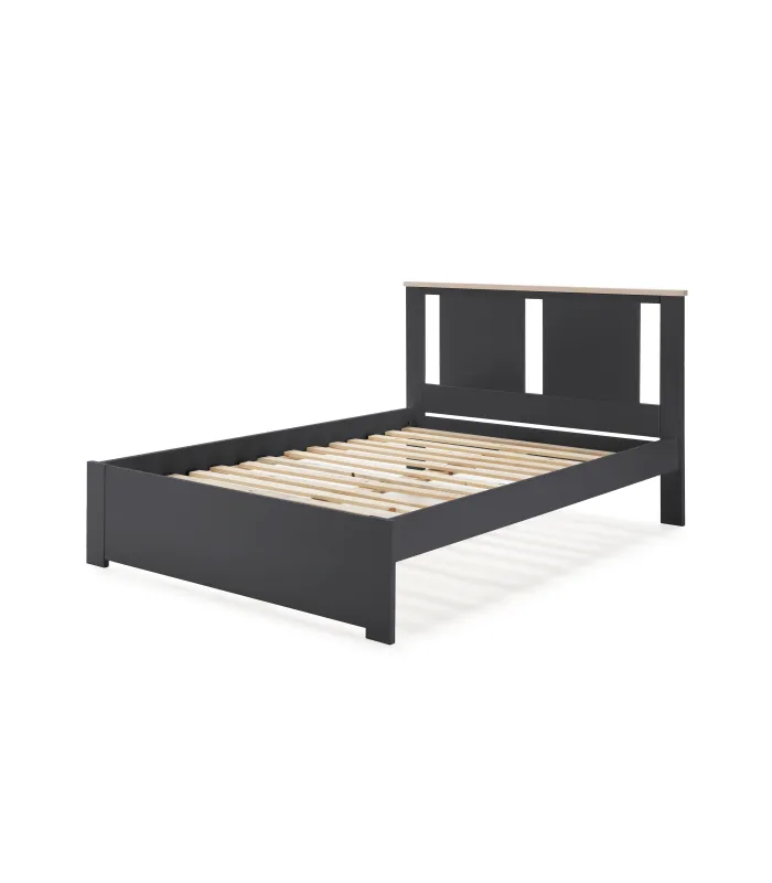 Cama Elara matrimonial gris antracita elegante