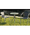 Conjunto de mesa de jardim terraço + 2 poltronas de aço antigo Sulam / Santana-60/2.