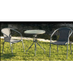 Conjunto terraza jardín mesa + 2 sillones acabado acero antracita Sulam/Santana-60/2.