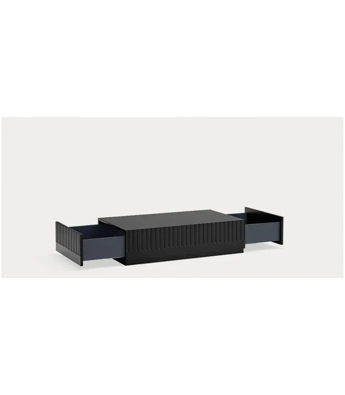 Mesa de centro Doric 2 cajones, acabado negro