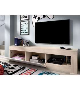 Natural Lebo/White Gloss TV Furniture