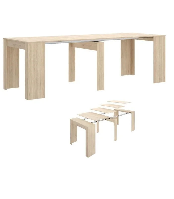 Mesa de comedor Bailen extensible en madera natural
