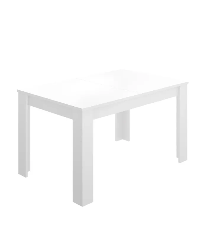 Mesa de salon extensible blanca, diseño contemporáneo