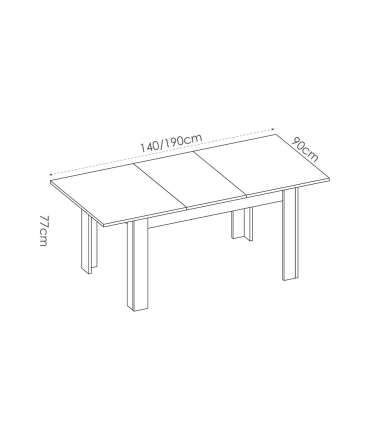 Dine extendable lounge table in various colours